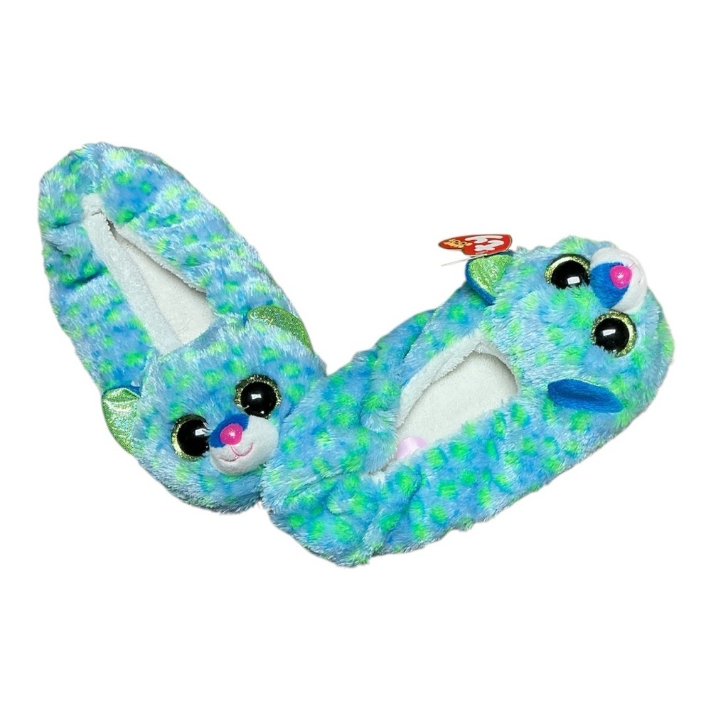 Ty Beanie Boos - NWT - Blue and Green Plush Animal Slippers